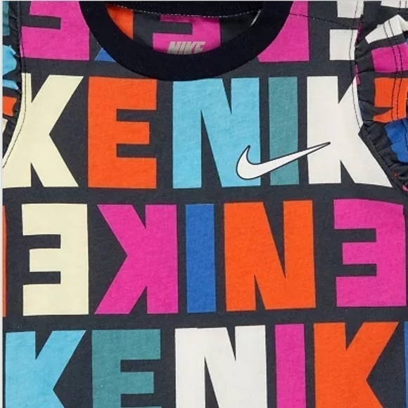 NIKE | 3-Pack NWT BABY & TODDLER GIRL NIKE COLORFUL WORD PRINT ROMPER, 6mo. - Picture 2 of 5